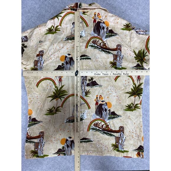 Towncraft Shirt Mens Extra Large Aloha Hawaiian Island Hula Surf Tiki VINTAGE - Picture 4 of 6